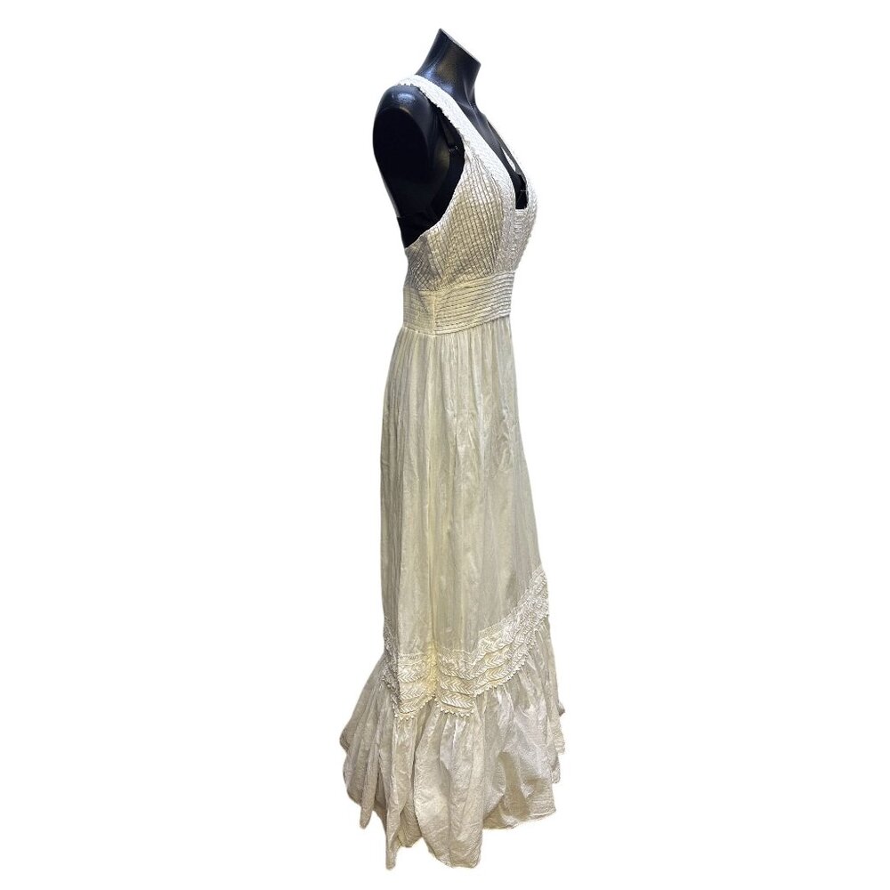 Ramy Brook White Maxi Dress w/Pleated Bodice Size S - Picture 3 of 10